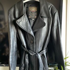 Laurence Roy Vintage Leather Trench Style Coat